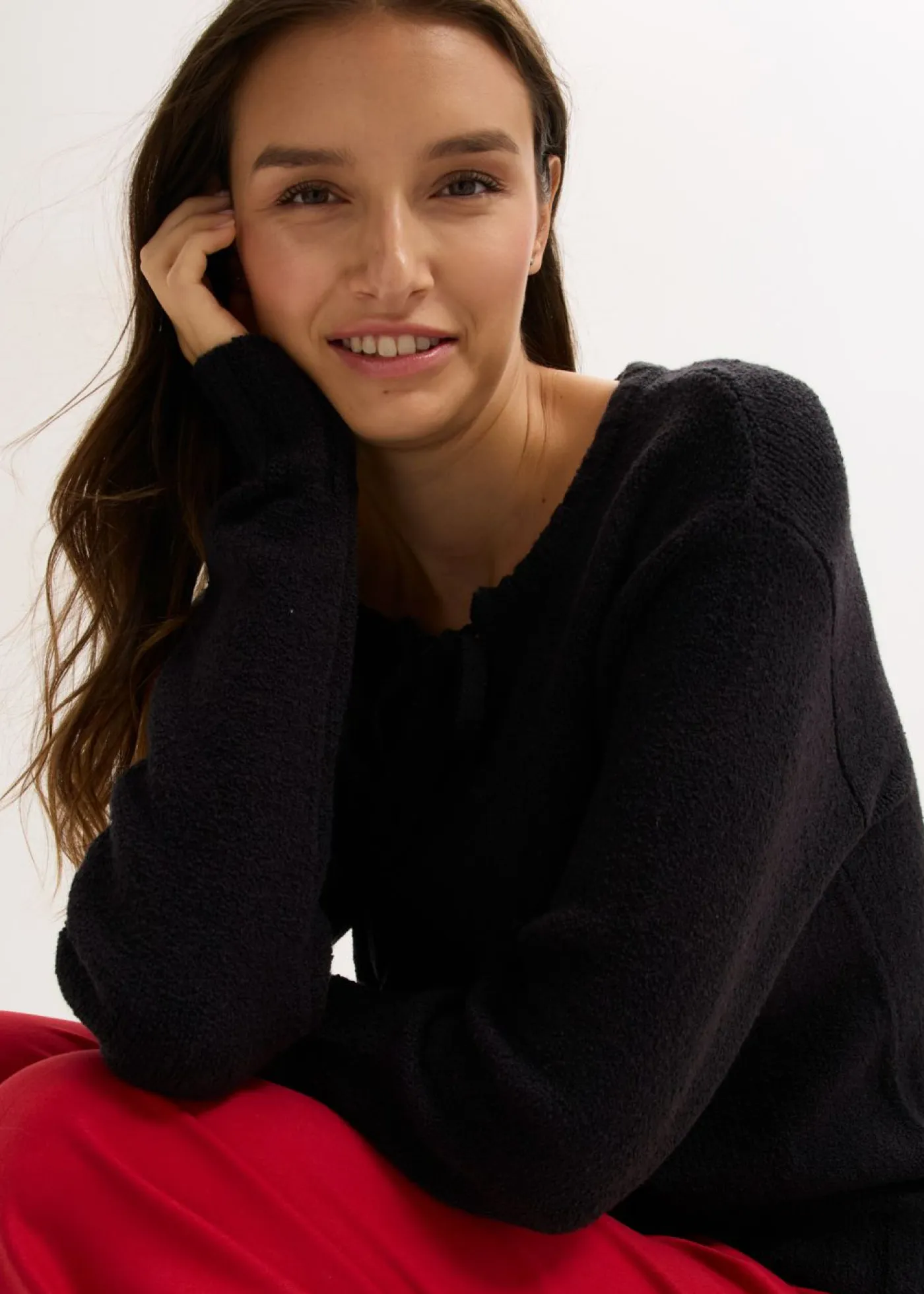 Mujer bonprix bonprix Jersey de punto grueso con cordón