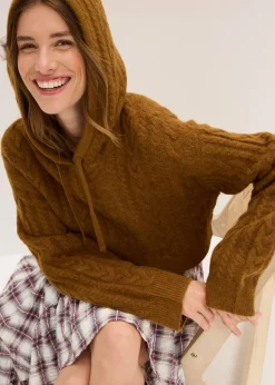 Mujer bonprix bonprix Jersey de punto grueso con capucha