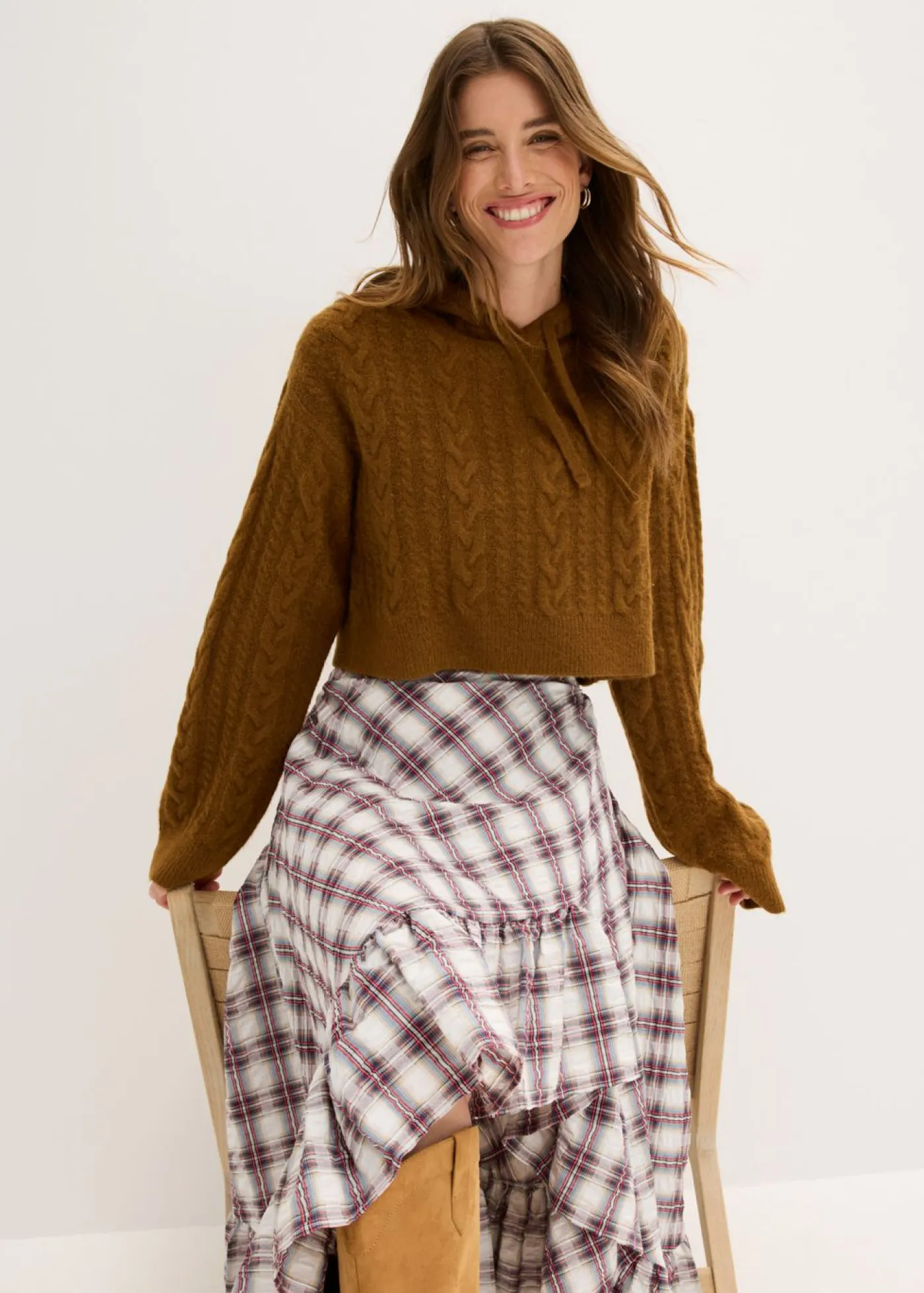 Mujer bonprix bonprix Jersey de punto grueso con capucha