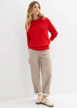 Mujer bonprix bonprix Jersey de punto grueso con botonera