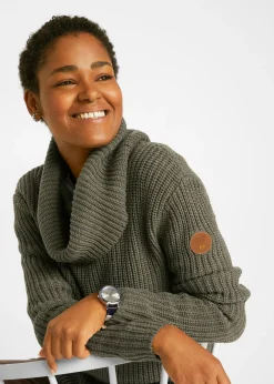 Mujer bonprix bonprix Jersey de punto grueso con cuello ancho