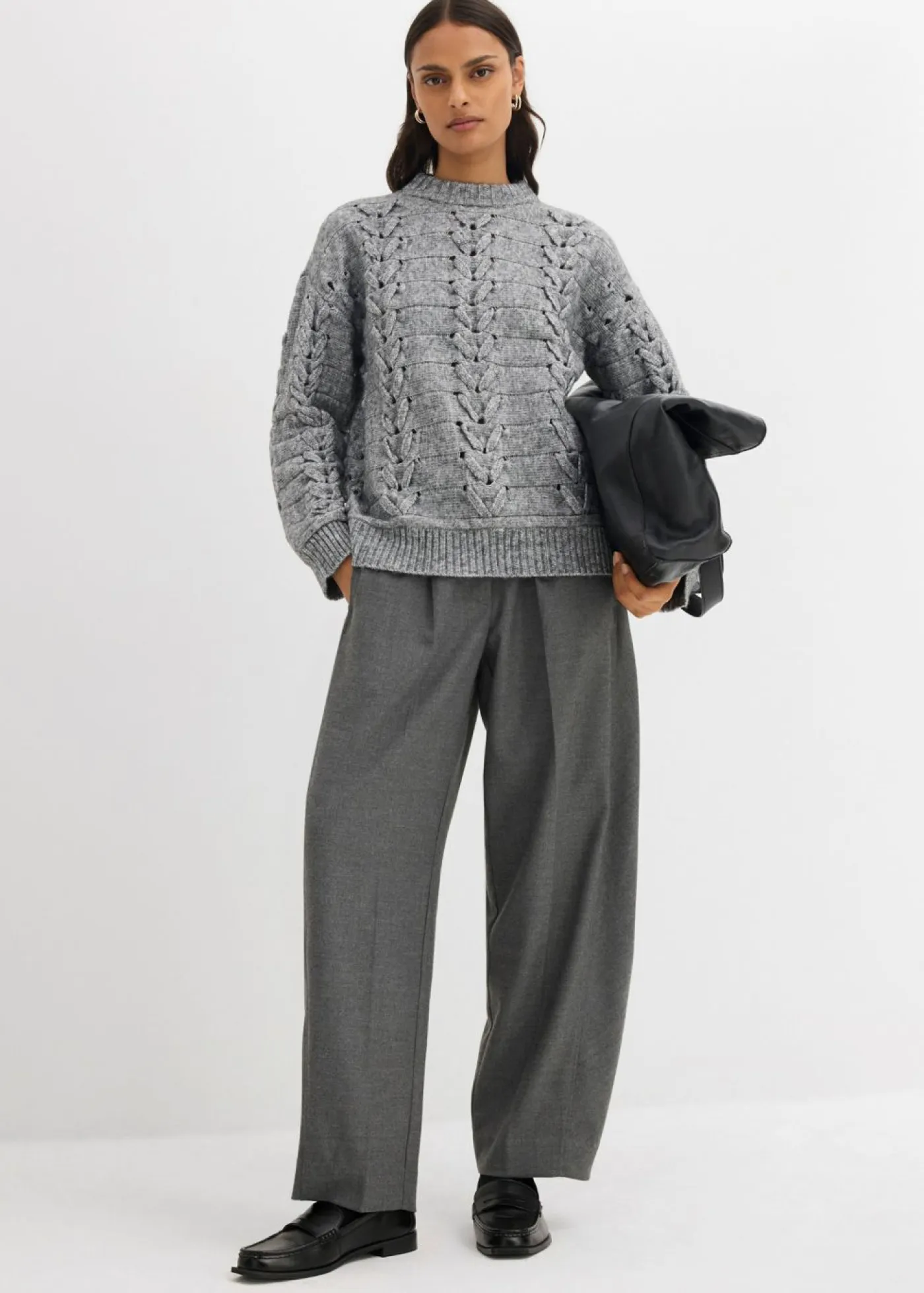 Mujer bonprix bonprix Jersey de punto grueso con patrón trenzado