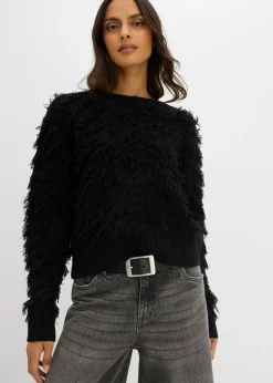 Mujer bonprix bonprix Jersey de punto grueso con flecos