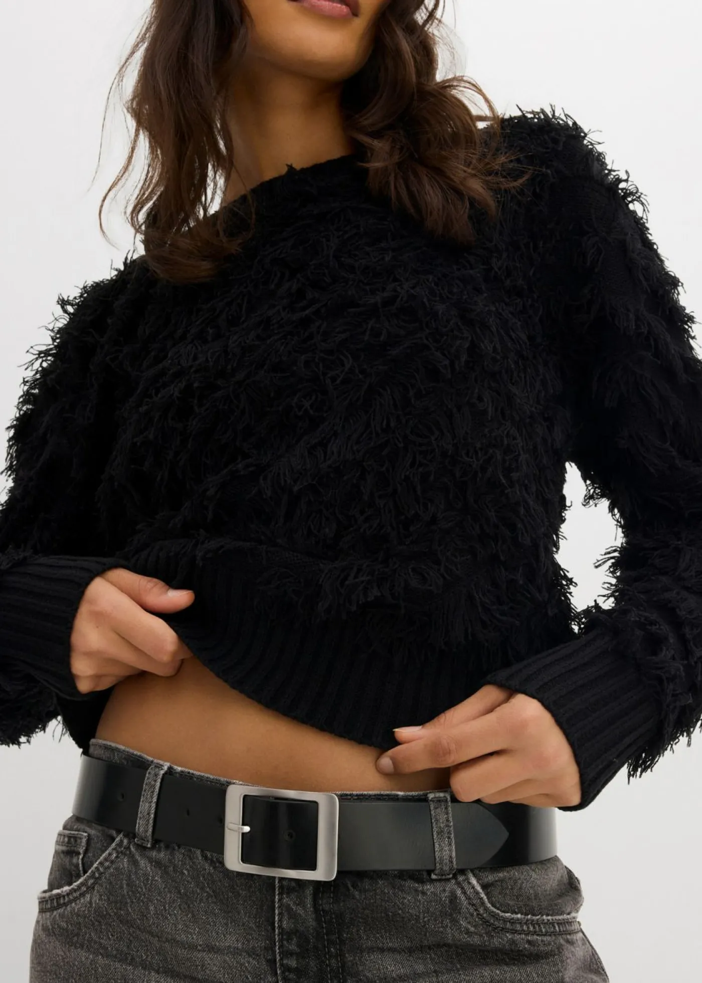 Mujer bonprix bonprix Jersey de punto grueso con flecos