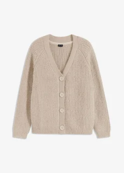 Mujer bonprix bonprix Jersey de punto grueso de canalé con efecto brillante