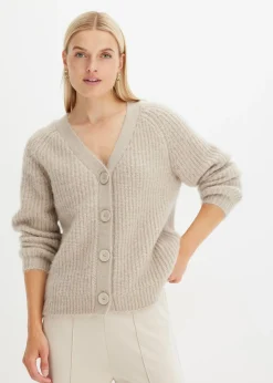 Mujer bonprix bonprix Jersey de punto grueso de canalé con efecto brillante