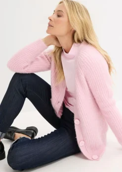 Mujer bonprix bonprix Jersey de punto grueso de canalé con efecto brillante