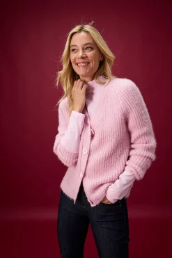 Mujer bonprix bonprix Jersey de punto grueso de canalé con efecto brillante