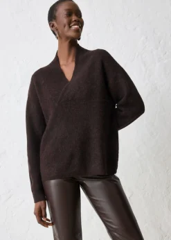 bonprix bonprix Premium|Jerséis>Jersey en cálida mezcla de alpaca Marrón oscuro