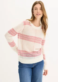 bonprix bonprix Jerséis|Ropa De Punto>Jersey holgado con contenido de lana y alpaca blanco lana a cuadros
