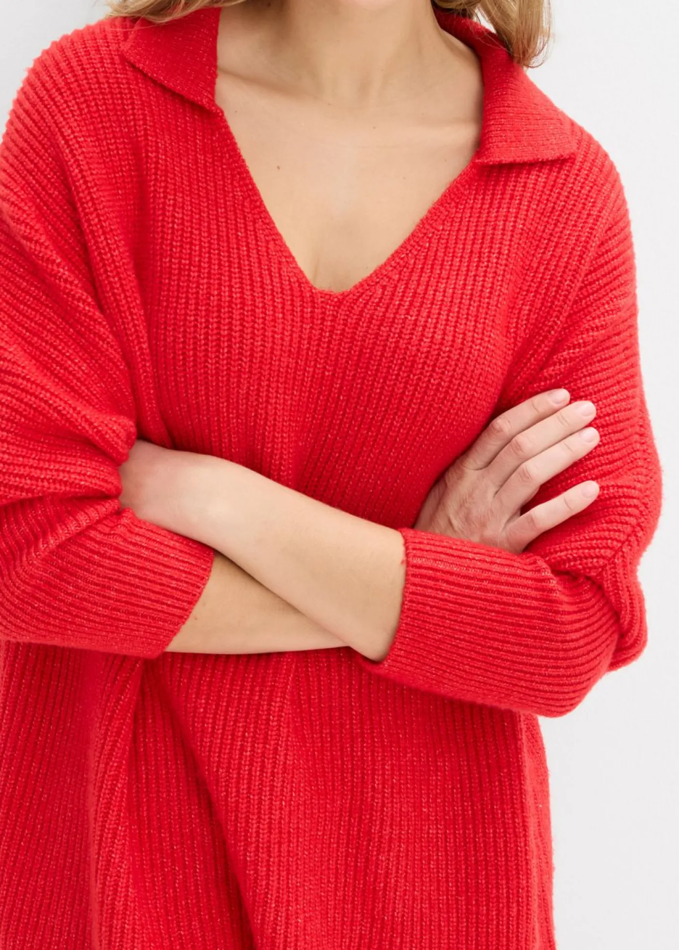 bonprix bonprix Jerséis|Ropa De Punto>Jersey holgado con cuello tipo polo fresa