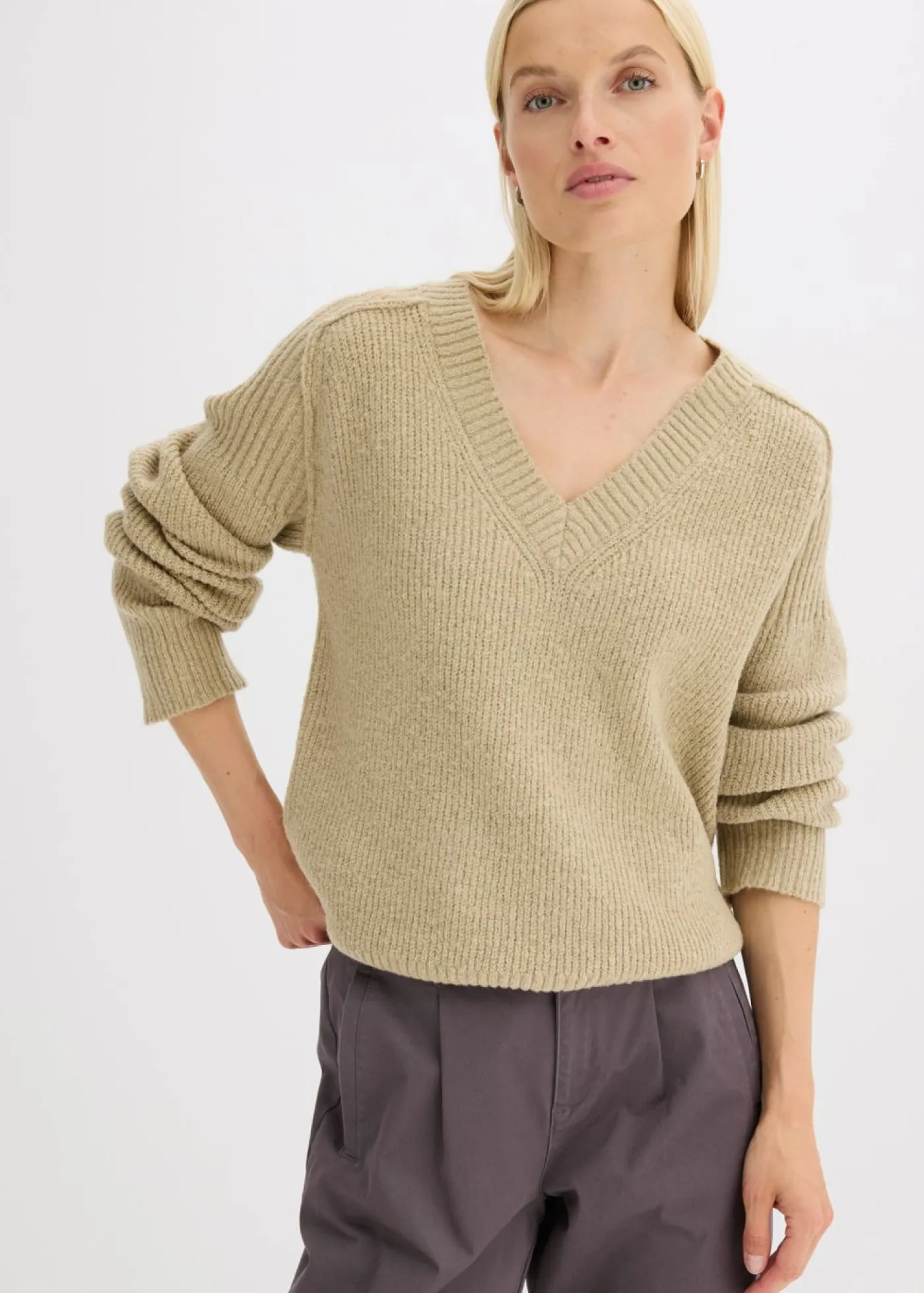 Mujer bonprix bonprix Jersey holgado con escote en V