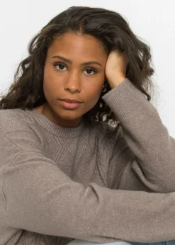 Mujer bonprix bonprix Jersey holgado con patrón trenzado