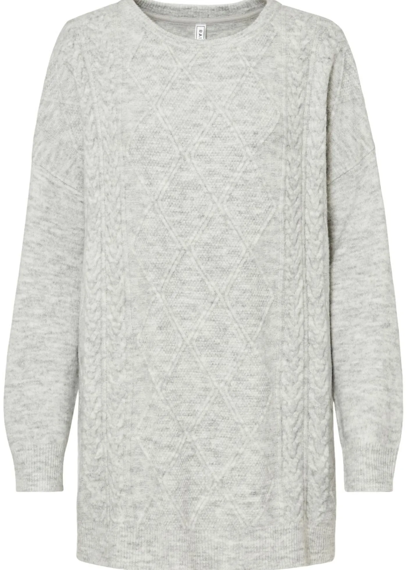 bonprix bonprix Jerséis|Ropa De Punto>Jersey holgado con patrón trenzado Gris claro jaspeado