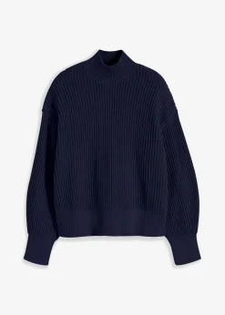 bonprix bonprix Jerséis|Ropa De Punto>Jersey holgado de algodón puro Azul marino