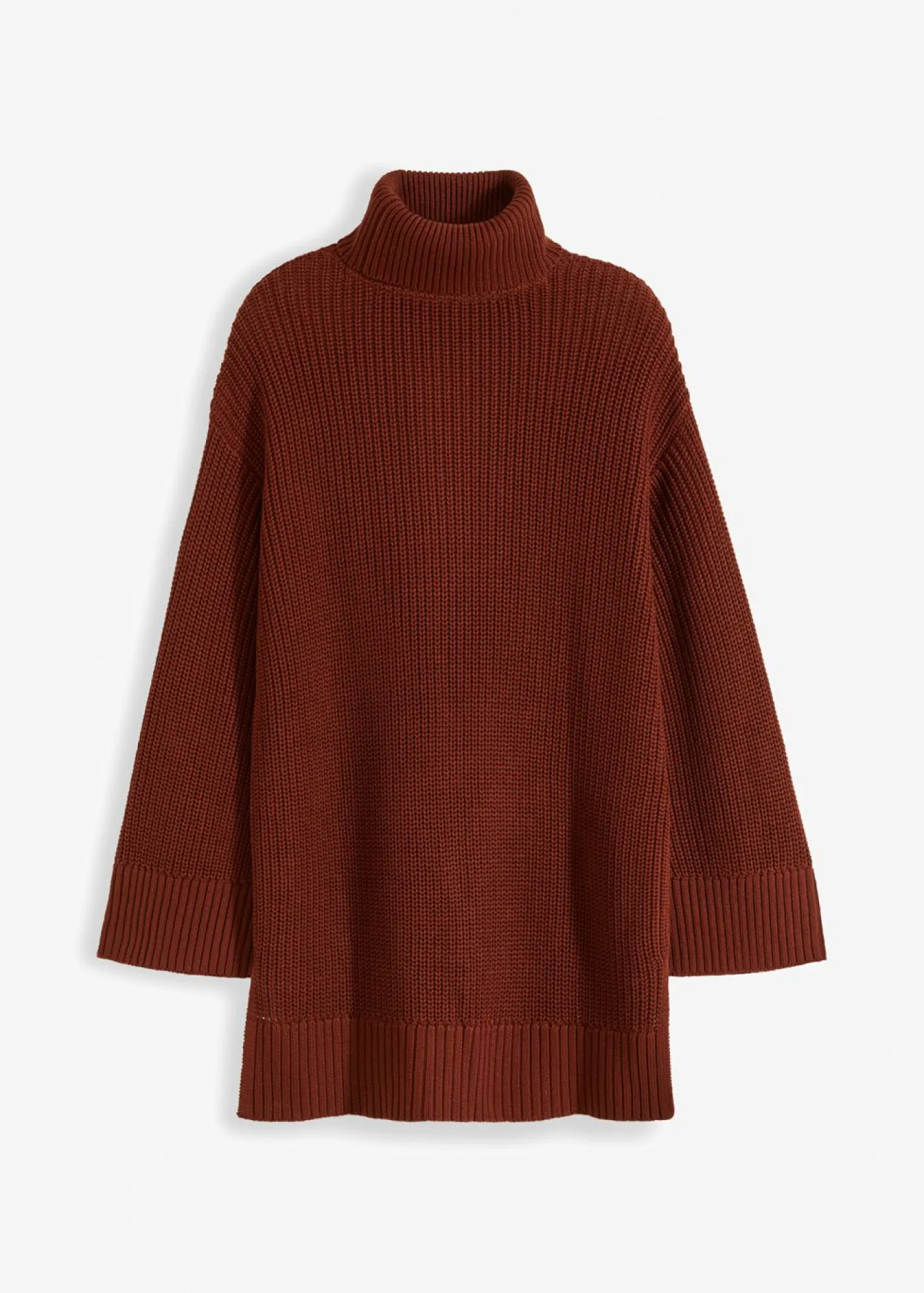 Mujer bonprix bonprix Jersey holgado de cuello vuelto de mezcla de algodón