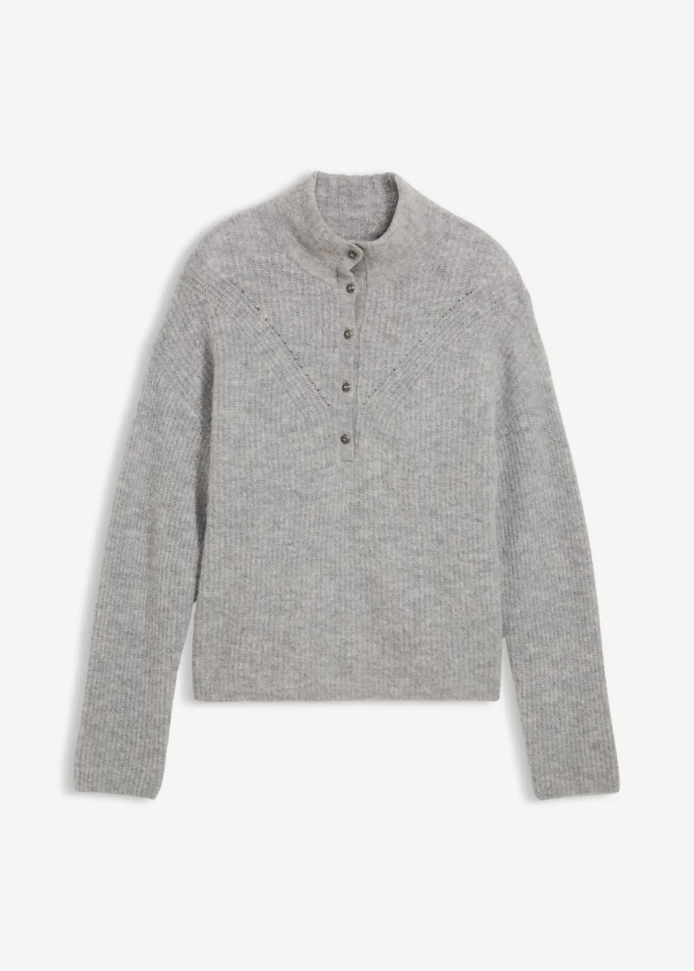 bonprix bonprix Premium|Jerséis>Jersey holgado de lana con alpaca Gris claro moteado