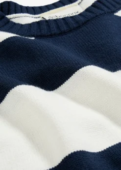bonprix bonprix Jerséis|Ropa De Punto>Jersey holgado de mezcla de viscosa suave Blanco lana-azul marino con rayas