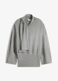 bonprix bonprix Esenciales|Jerséis>Jersey holgado de mezcla de viscosa suave Gris jaspeado