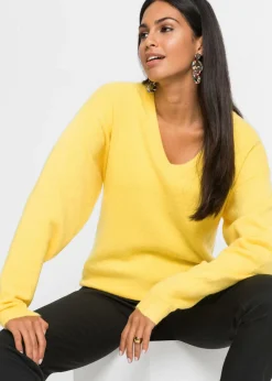 bonprix bonprix Jerséis|Ropa De Punto>Jersey holgado de punto Amarillo maíz