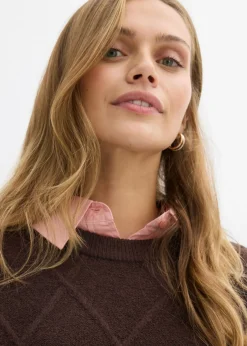 Mujer bonprix bonprix Jersey holgado de punto trenzado