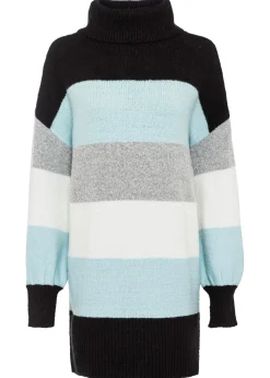 bonprix bonprix Jerséis|Ropa De Punto>Jersey largo Negro-azul niebla de rayas