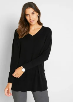 bonprix bonprix Jerséis|Ropa De Punto>Jersey largo Negro