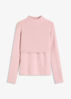 bonprix bonprix Jerséis|Ropa De Punto>Jersey largo rosa ceniza-rosa pálido