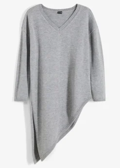 bonprix bonprix Esenciales|Jerséis>Jersey largo Gris claro jaspeado