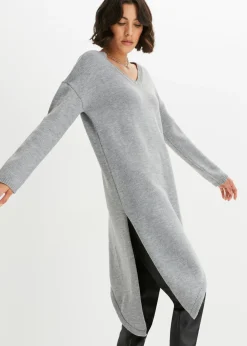 bonprix bonprix Esenciales|Jerséis>Jersey largo Gris claro jaspeado