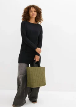 Mujer bonprix bonprix Jersey largo con algodón reciclado