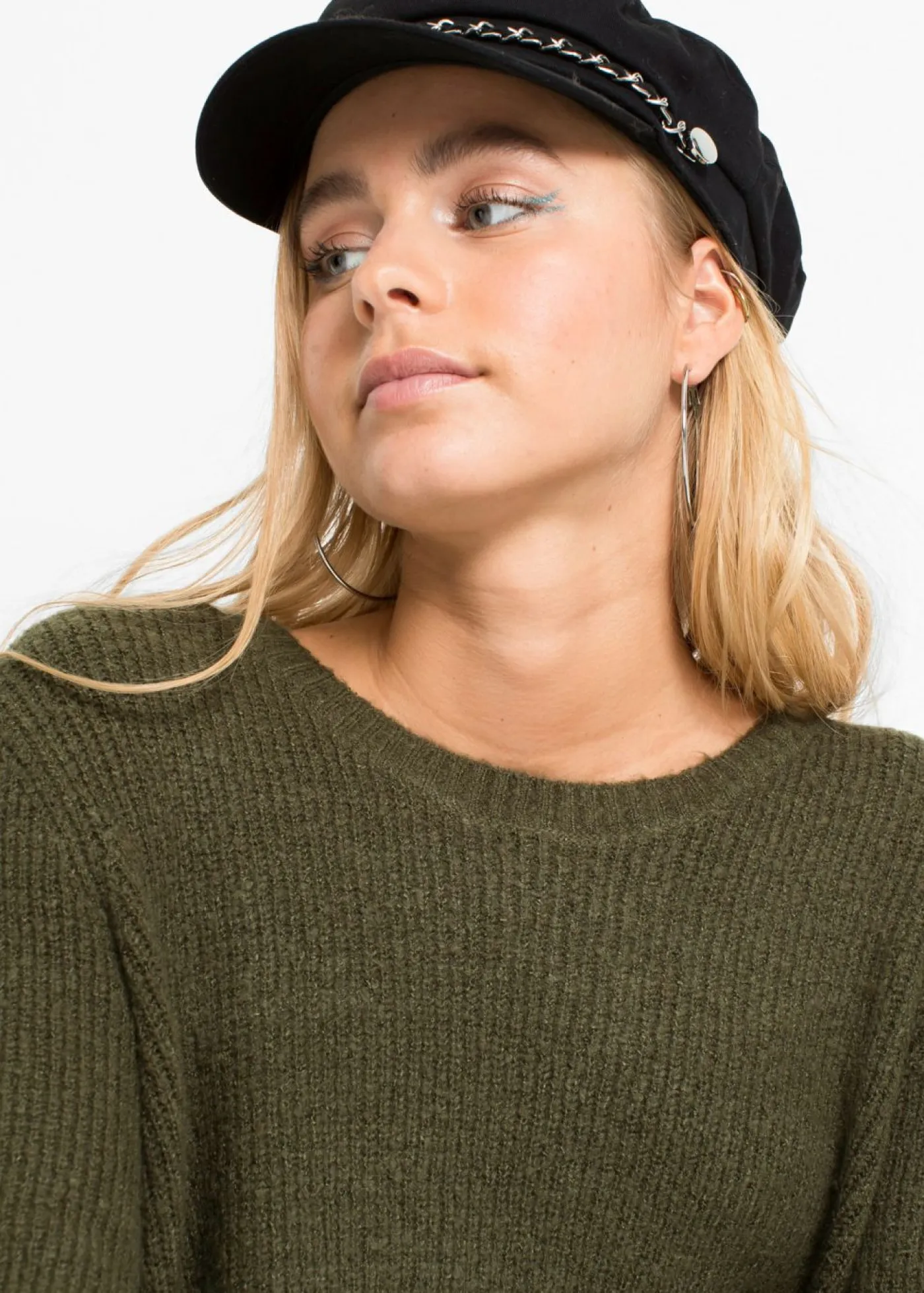 bonprix bonprix Jerséis|Ropa De Punto>Jersey largo con botones Verde oliva oscuro