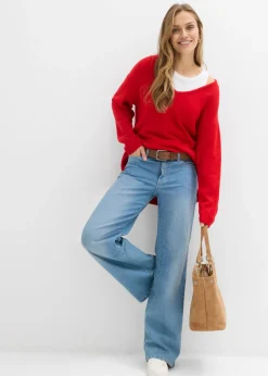 Mujer bonprix bonprix Jersey largo con corte holgado y aberturas laterales