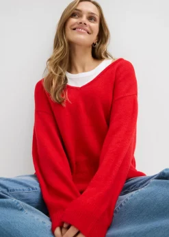 Mujer bonprix bonprix Jersey largo con corte holgado y aberturas laterales