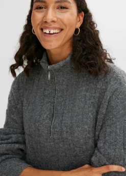 Mujer bonprix bonprix Jersey largo con patrón trenzado