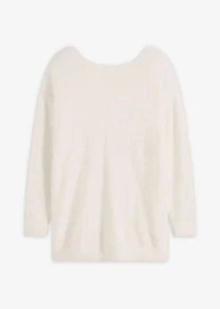 bonprix bonprix Jerséis|Ropa De Punto>Jersey largo de hilo suave Blanco lana