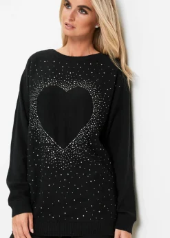 Mujer bonprix bonprix Jersey largo de mezcla de algodón