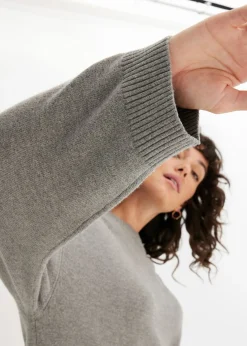 Mujer bonprix bonprix Jersey largo de punto fino con aberturas laterales en mezcla de viscosa