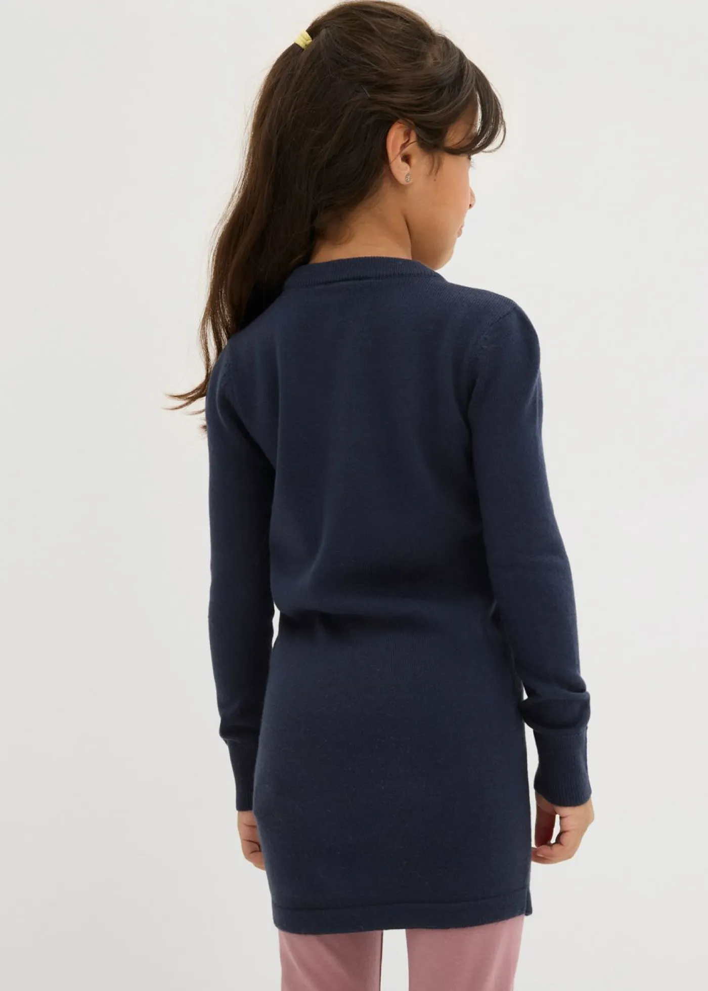 bonprix bonprix Ropa 2 A 9 Años·Sudaderas Y Jerséis>Jersey largo de punto fino con lentejuelas Azul marino