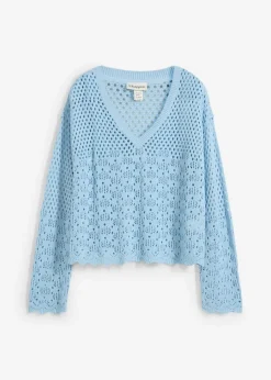 bonprix bonprix Jerséis|Novedades>Jersey ligero de ajour Azul hielo