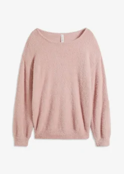 bonprix bonprix Jerséis|Ropa De Punto>Jersey oversize Rosa ceniza