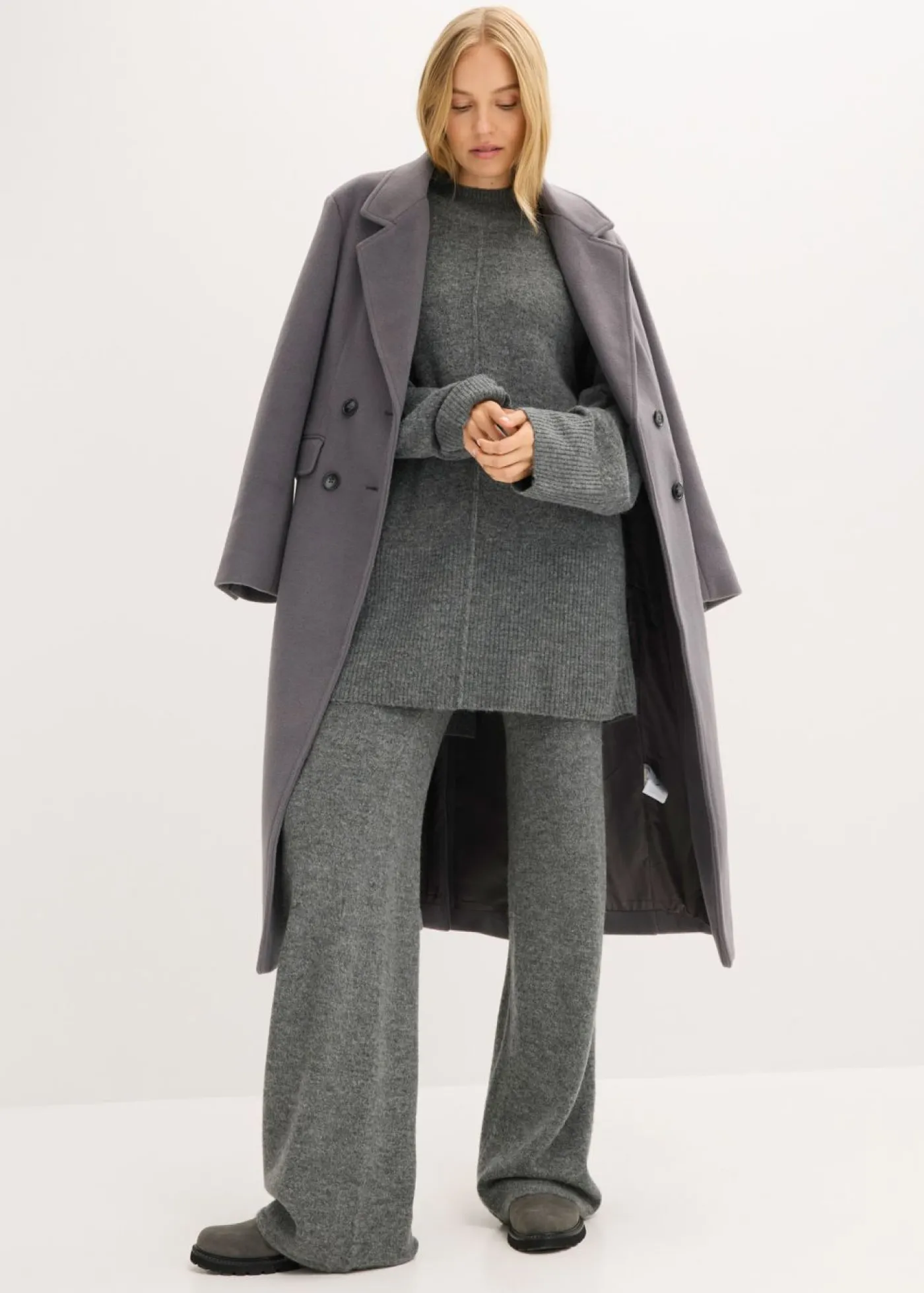 bonprix bonprix Jerséis|Ropa De Punto>Jersey oversize antracita jaspeado moteado