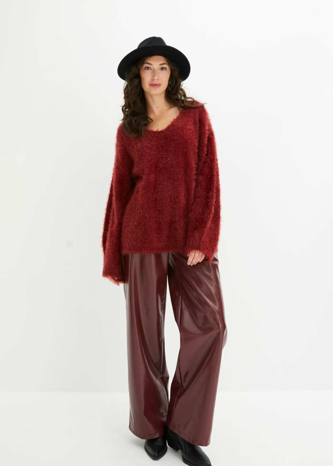 bonprix bonprix Ropa De Punto|Jerséis>Jersey oversize Rojo rubí