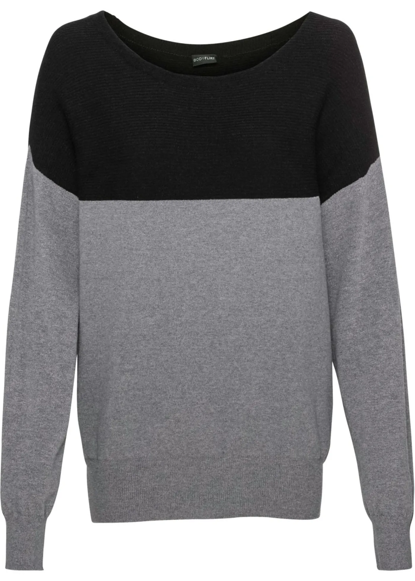 bonprix bonprix Jerséis|Ropa De Punto>Jersey oversize Negro-gris jaspeado