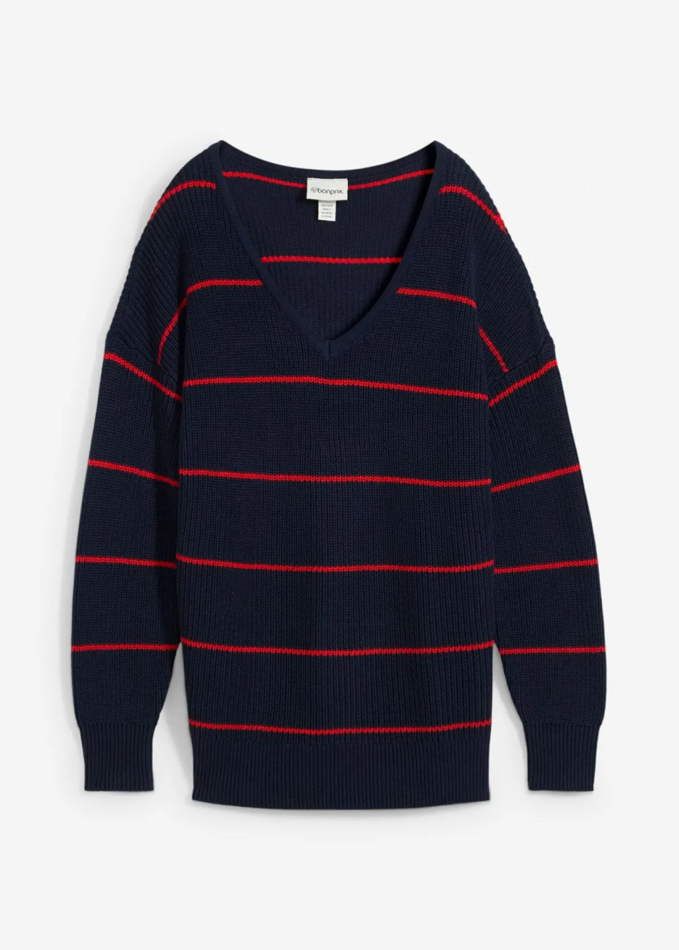 bonprix bonprix Jerséis|Ropa De Punto>Jersey oversize azul marino-fresa con rayas