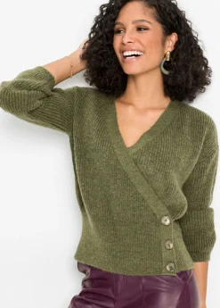 Mujer bonprix bonprix Jersey oversize con aspecto cruzado