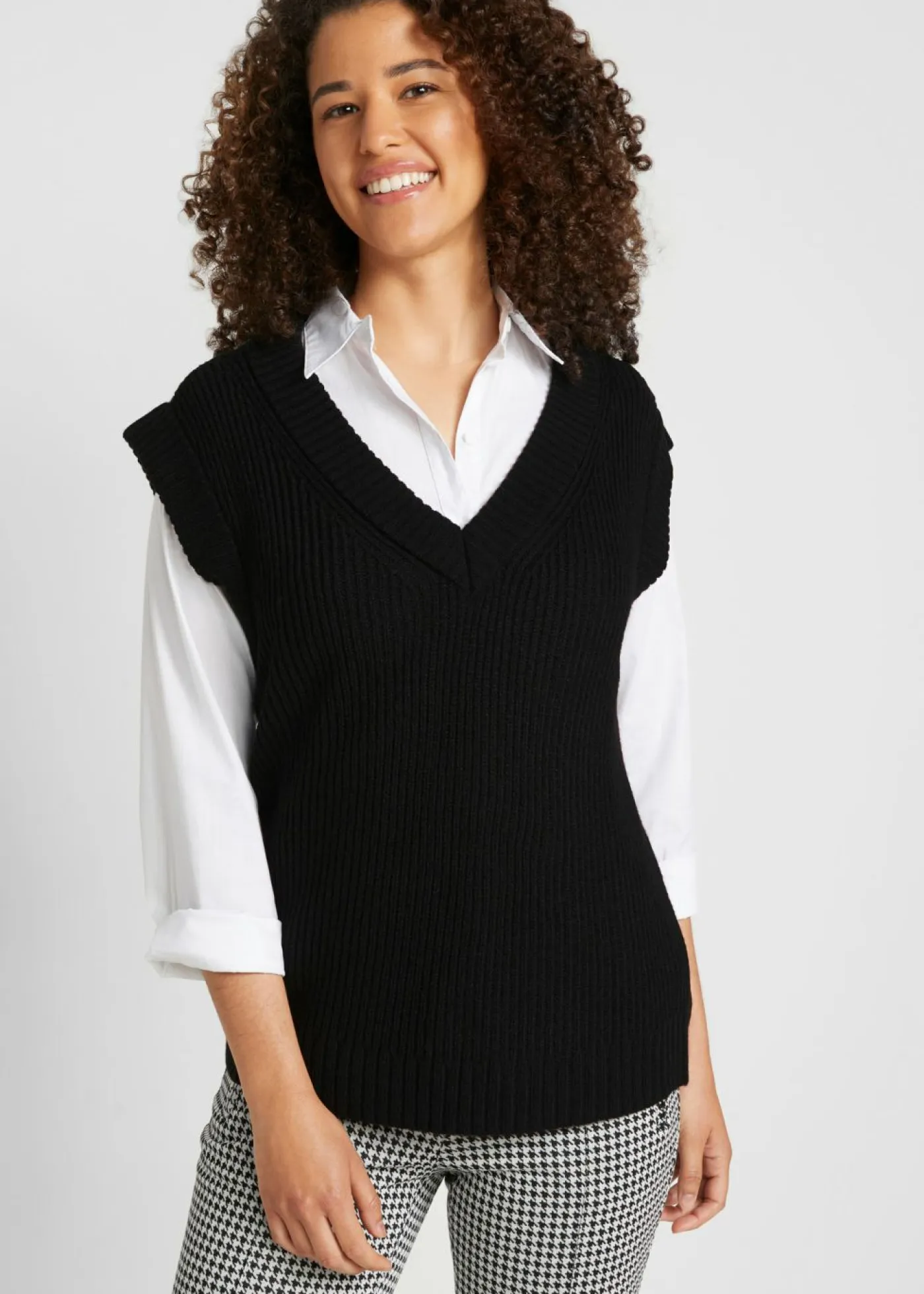 bonprix bonprix Jerséis|Ropa De Punto>Jersey sin mangas Negro