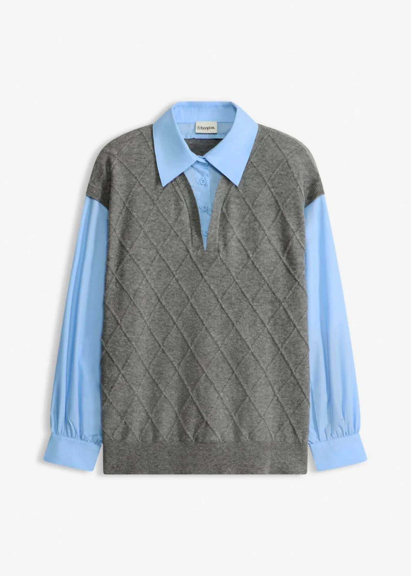 Mujer bonprix bonprix Jersey sin mangas con inserto de blusa y contenido de algodón