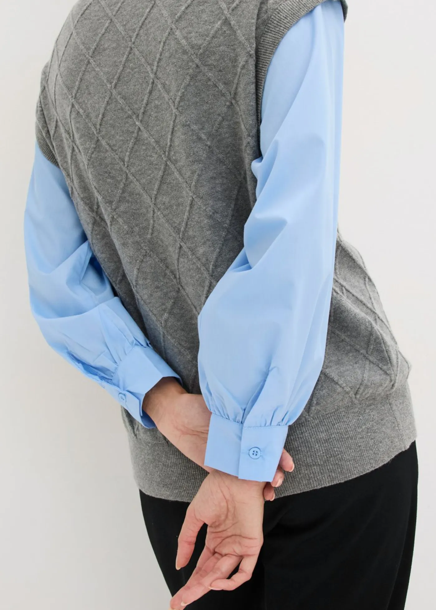 Mujer bonprix bonprix Jersey sin mangas con inserto de blusa y contenido de algodón