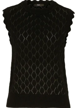 Mujer bonprix bonprix Jersey sin mangas de ajour de mezcla de algodón